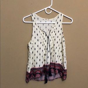 Iris Los Angeles Boho Tank with Tassels Size Med